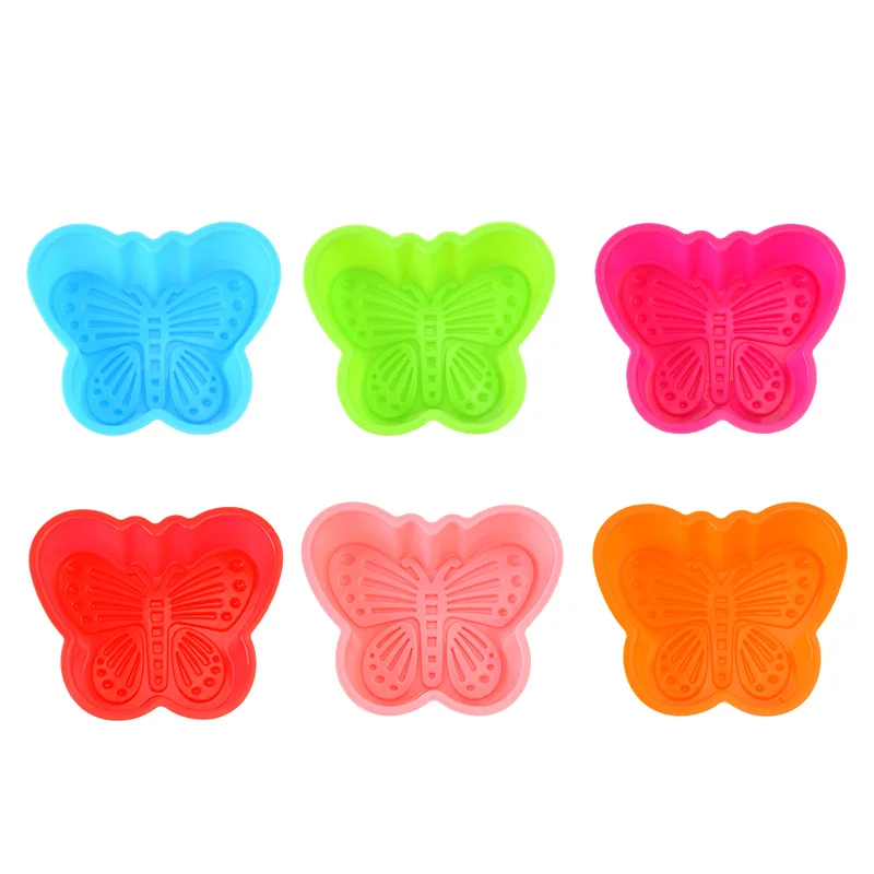 1pc Colorful Silicone Butterfly shape Cupcake Liners Reusable Baking Cups Nonstick Easy Clean Pastry Muffin Molds