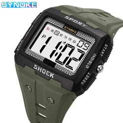 SYNOKE Digital Watch Men Mountaineering Waterproof Shock Resist Large Screen Outdoor Running Student Fashion Sport Watch