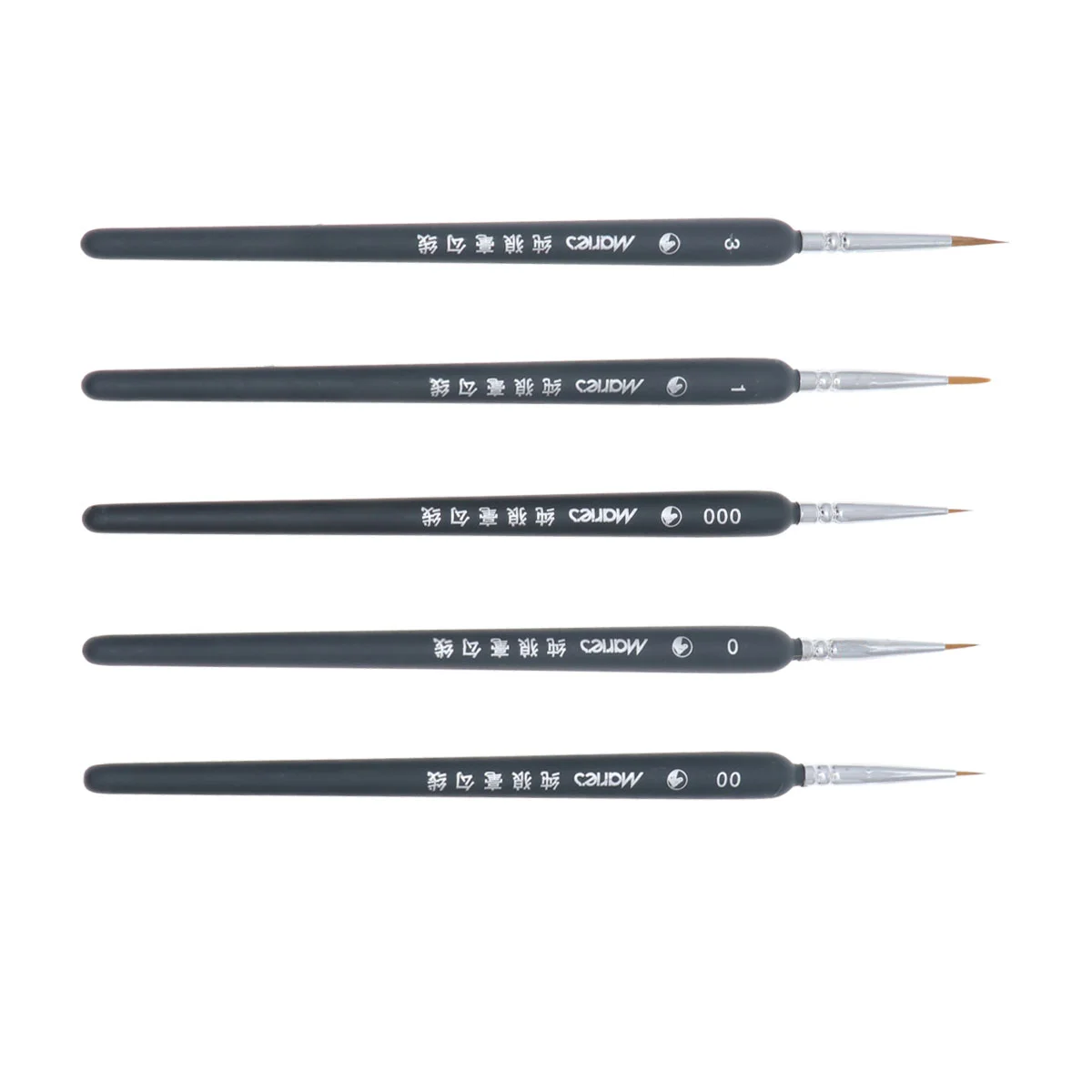 

SUPVOX 5pcs Professional Wolf Fine Tip Detail Paint Brush Set Fine Detailing Painting Drawing (000+00+0+1+3)