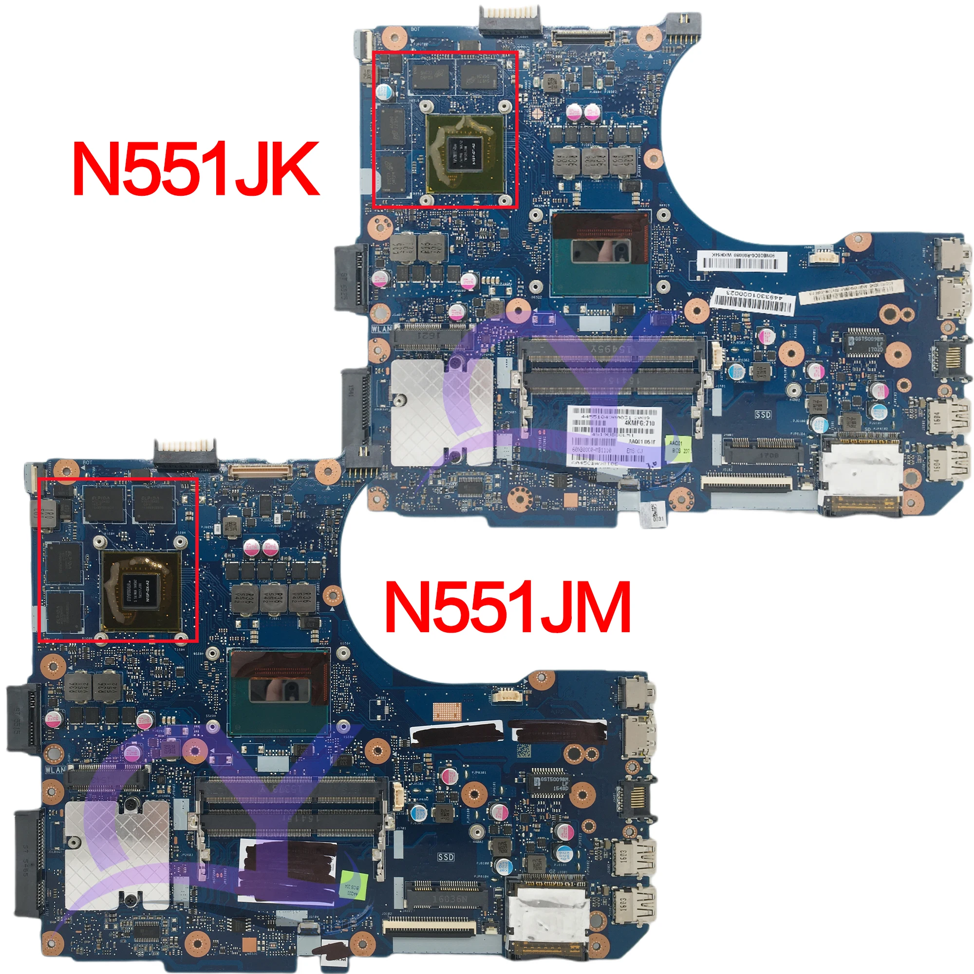 Imagem -02 - Mainboard para Asus N551jx G551jm N551jw G551jx N551jq G551jw Motherboard I54200h I7-4710 4720h Gtx850m Gtx960m 100 Teste N551jm