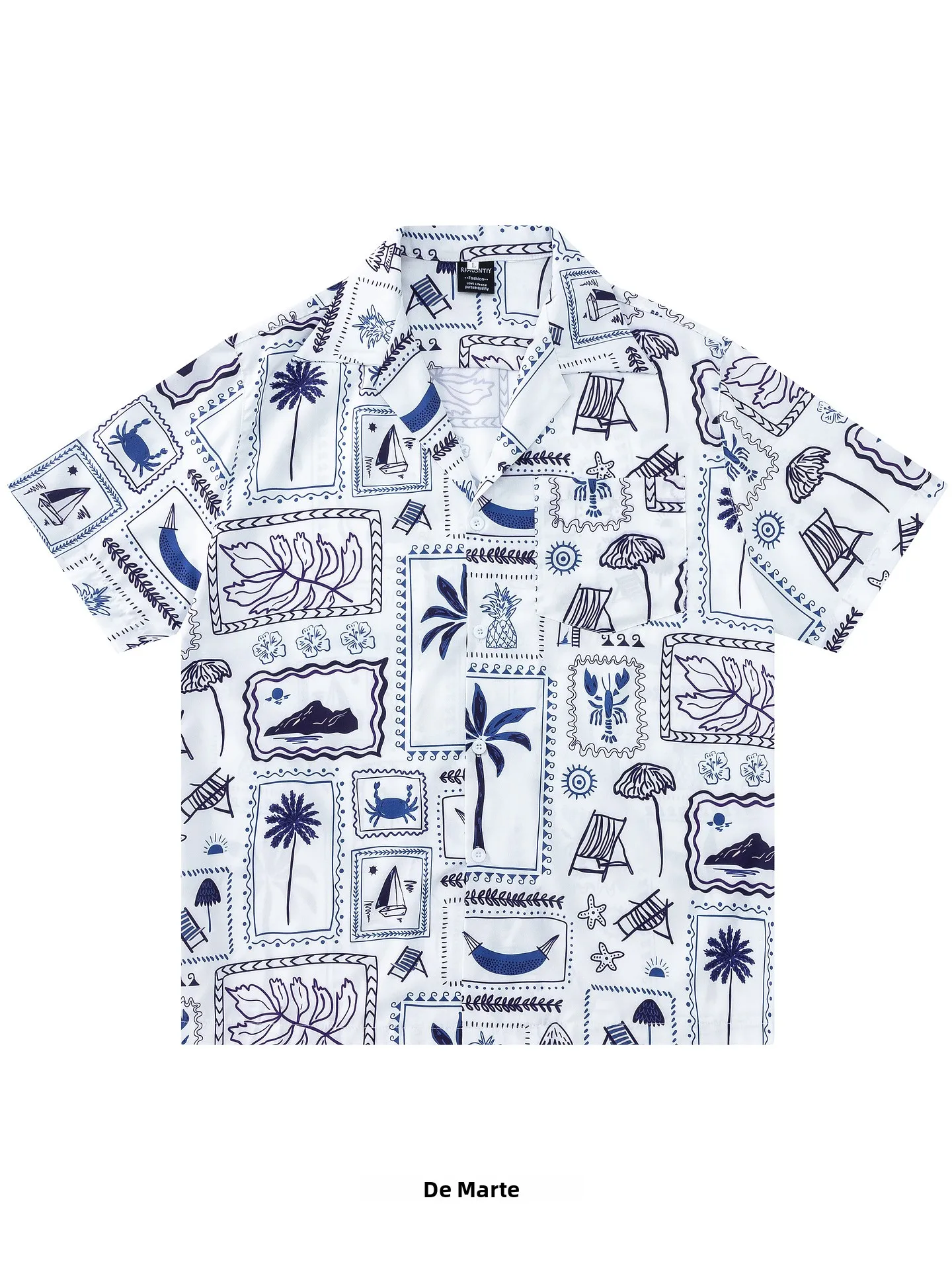 火星海奎-フルプリント半袖シャツ-サマー2026コレクション-中国製-おしゃれなメンズ服飾品