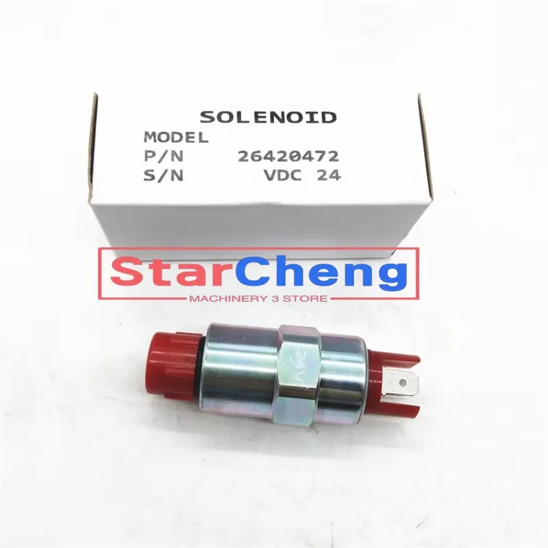 

for 24v 26420472 Diesel Generator Accessories Stop Switch Oil Cut-Off Valve Higher Quality Excavator Engine Parts New