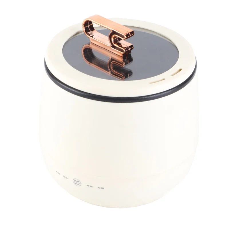 

Mini Cooker Electric Pot With Lid Anti Stick Multifunctional Smart Control Small Hot Pot For Rice Porridge Home Kitchen Khaki