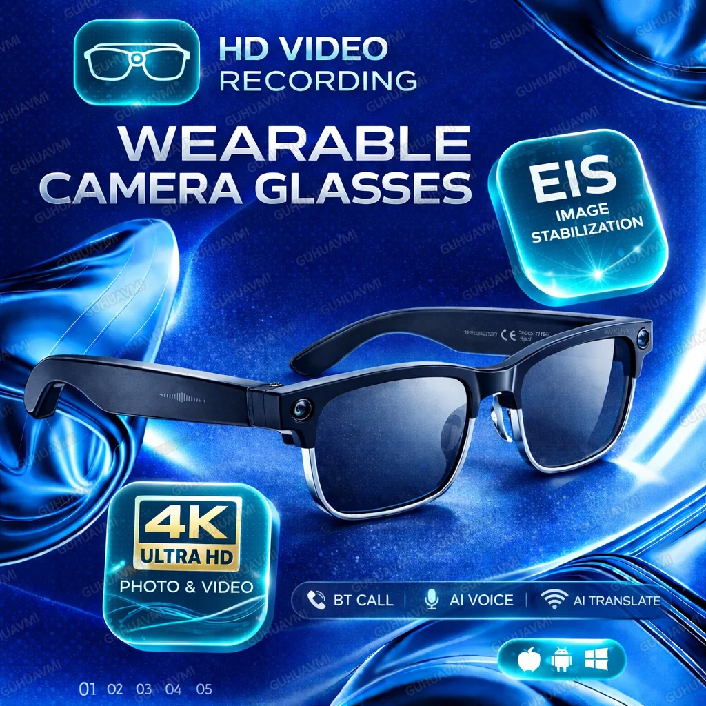 

Новые умные очки с ИИ 2026 года: запись видео 4K HD, фотосъемка, Bluetooth-звонки, голосовой помощник, носимые солнцезащитные очки
