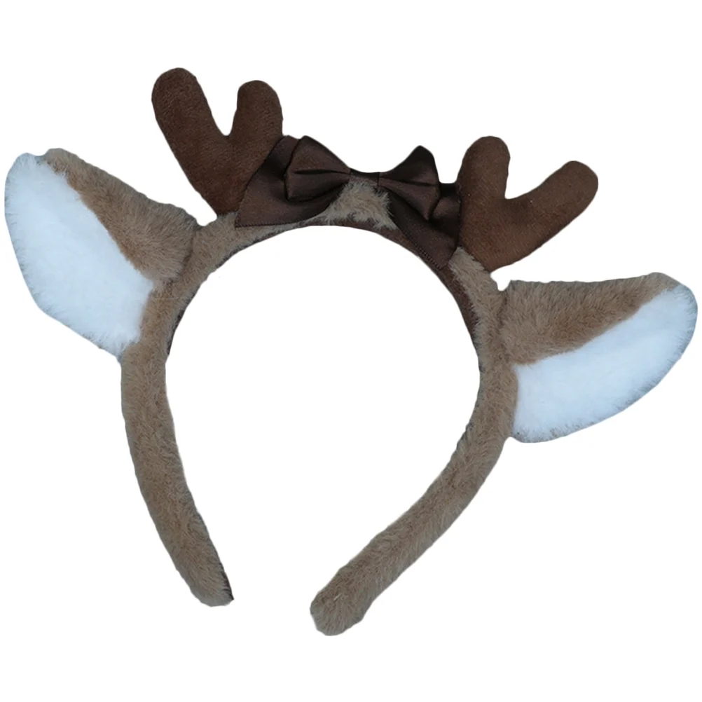 

Deer Ear Headband Safe Adorable Hairband Multifunction Festival Plush Fabric Masquerade