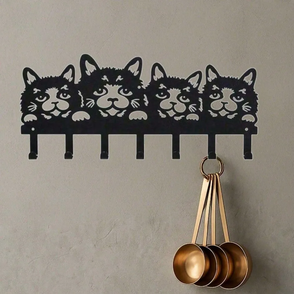 Pawsitively Adorabili ganci da parete per gatti, set di 5, simpatici ganci per artigli a forma di animale per cucina, ingresso, camera da letto, bagno