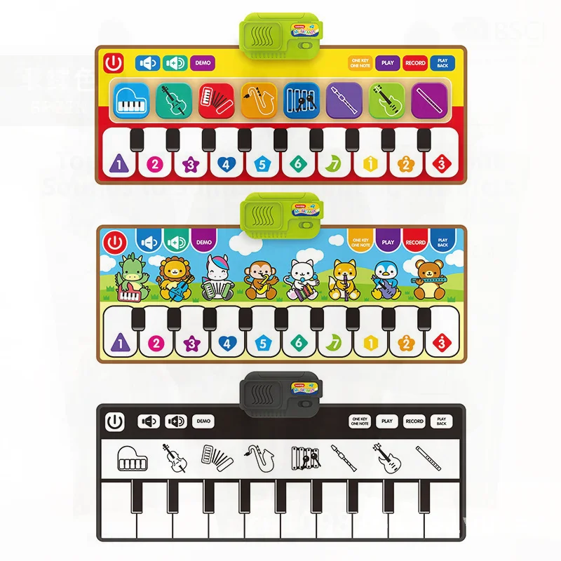 Children's Electronic Keyboard Blanket Animal Cartoon Early Education Musical Instrument Toy Multi-Functional Music Learning Mat