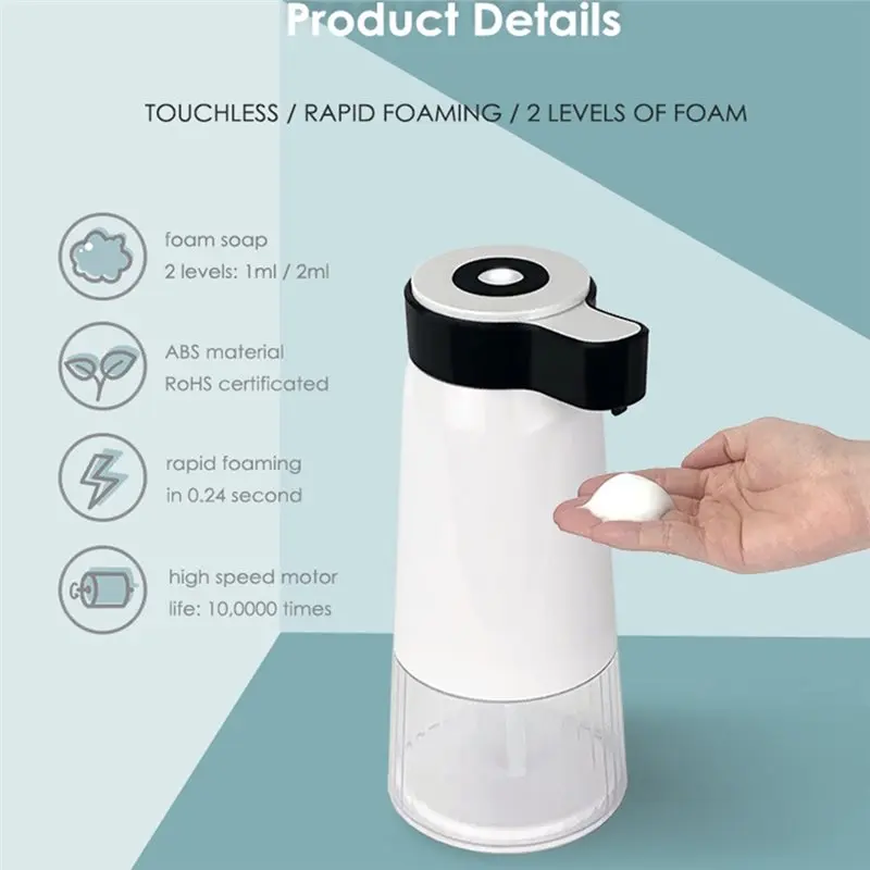 Battery Operated 250ML Electric Foam Output Automatic Soap Dispenser Adjustable Volume Control Touchless Switch Foaming