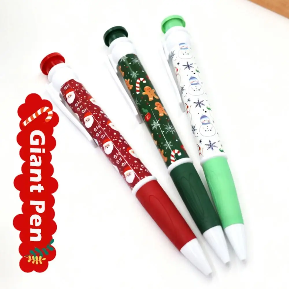 Cartoon 28.5cm Giant Ballpoint Pen Novelty Performance Props Huge Ball Pen Christmas Print Oversize Ballpoint Pen School Office