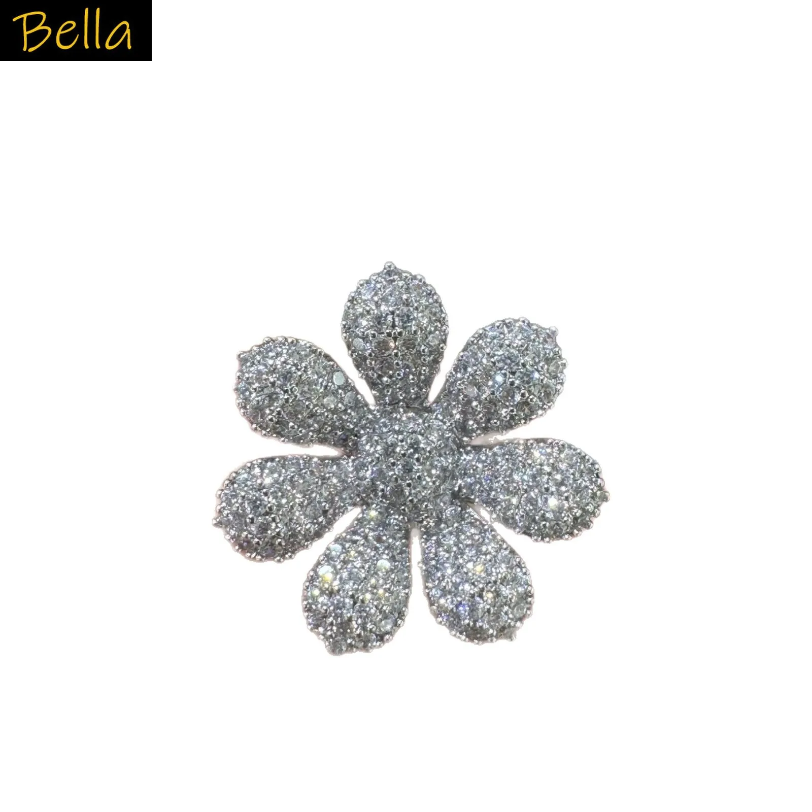 Sparkling Flower Open Ring Full Paved Cubic Zirconia Statement Ring Adjustable Cocktail Ring for Women Gold Silver Plated