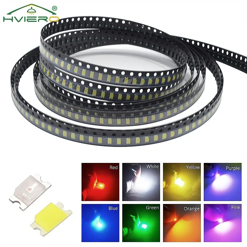 

1000PCS Chip White Red Green Blue Yellow Pink Orange Super Bright 1206 SMD SMT 20MAH LED DIY Led Lamp Light-emitting Diode Patch