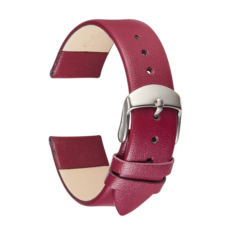 Sofe Leather Watchband 14mm 16mm 18mm 20mm 22mm Genuine Leather Watch band For DW Watch Strap Watch Accessories Red Pink Blue