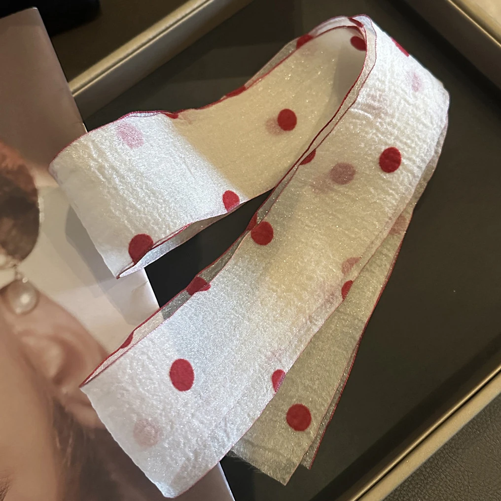 

Silk Scarf Soft Versatile Headband Lace Ribbon Scarf Light Fairy Scarf For Spring Bag Decoration Photo Taking Headband