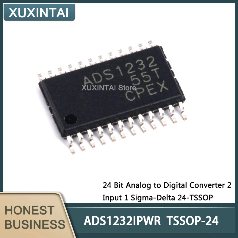 5Pcs/Lot  New Original  ADS1232IPWR ADS1232 24 Bit Analog to Digital Converter 2 Input 1 Sigma-Delta 24-TSSOP