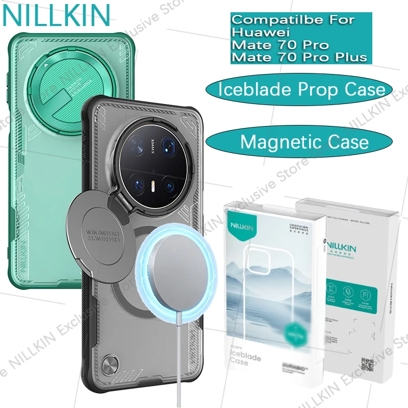 

Nillkin For Huawei Mate 70 Pro+/Mate 70 Pro Plus Iceblade Prop Magnetic Fall-proof airbag lens cover bracket phone case shell