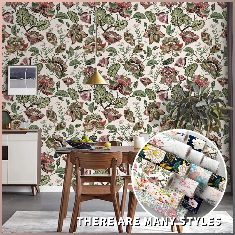 Plant Floral Wall Stickers Self Adhesive Home Bedroom Living Room Decor Waterproof Moisture Proof Wallpaper Closet Furniture ...