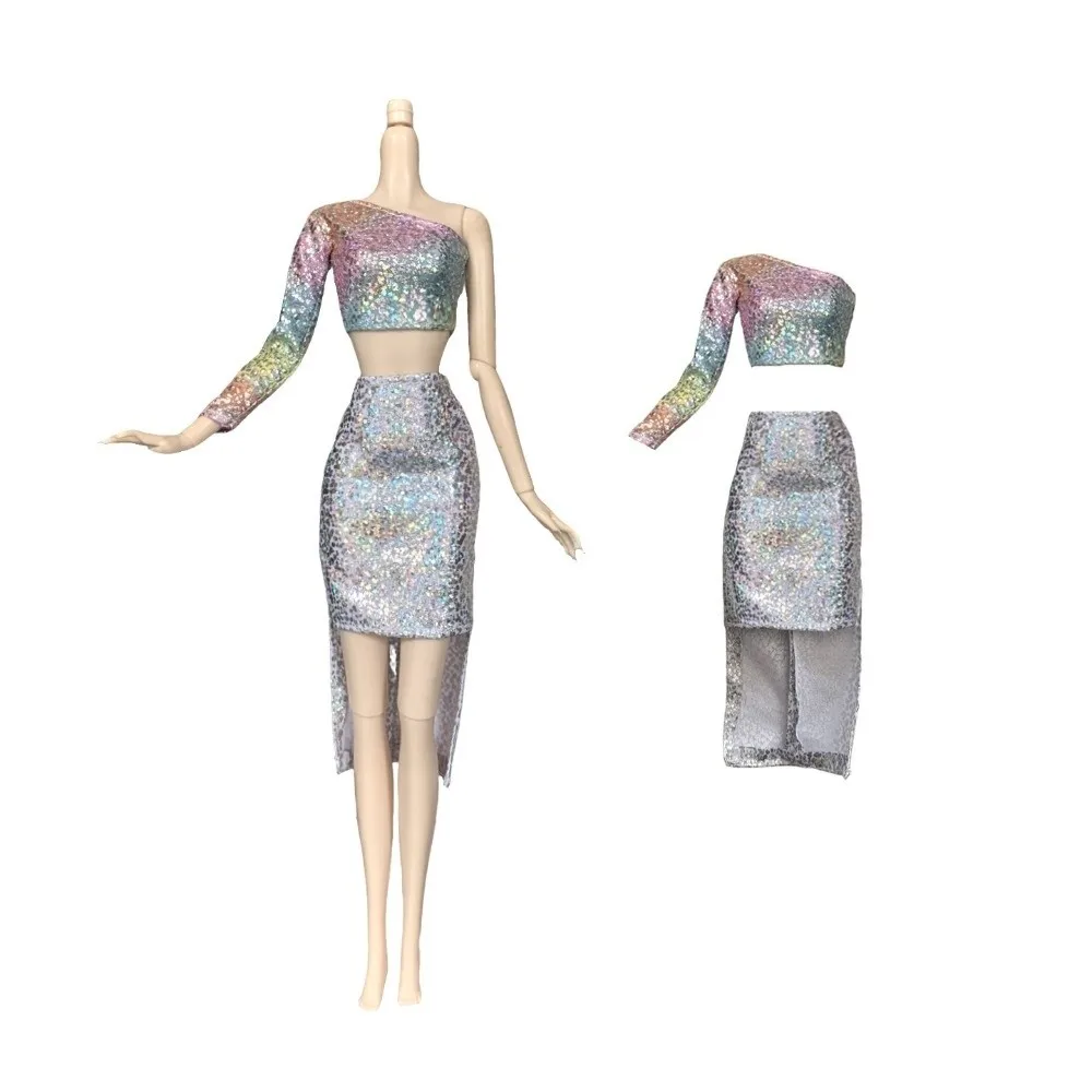 1 Set Kleidung für 11,5-Zoll-Puppen, Zubehör, modisches Kleidungsset, ärmelloses Outfit-Set, buntes Kleiderset, Anziehkleidung
