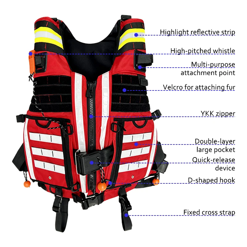 Convenient, Fast and Simple Life Vest  High Buoyancy Torrent Life Jacket Factory Direct Sales High-quality Materials Rescue Vest