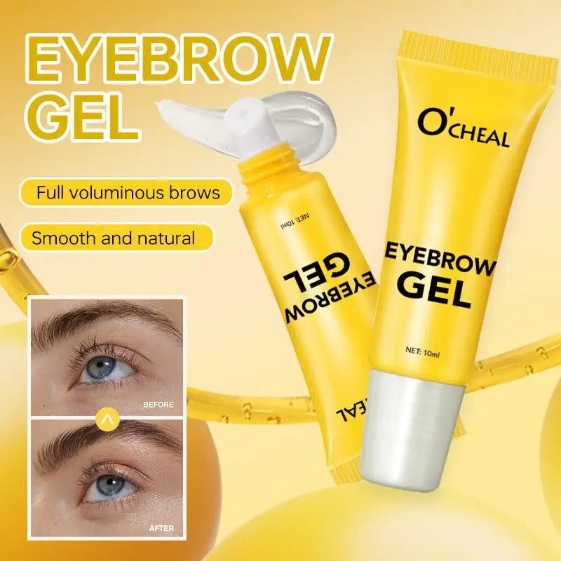 Gel modelador de sobrancelha transparente incolor com pincel, à prova d'água, secagem rápida, creme de estilo de sobrancelha 3d, maquiagem duradoura para sobrancelha