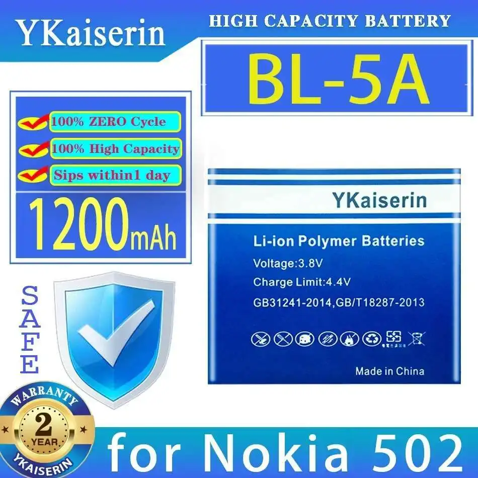 

1200 мАч BL-5A для Nokia Asha 502 Mqnlq надежная сменная батарея для мобильного телефона