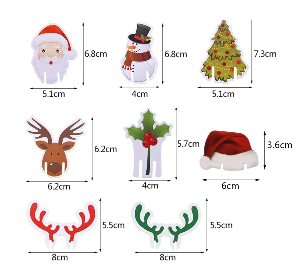 10 قطعة بطاقة كأس عيد الميلاد سانتا قبعة كأس للنبيذ ديكور الحلي نافيداد نويل السنة الجديدة هدية زينة عيد الميلاد
