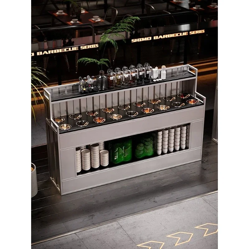 Seasoning table Commercial hot pot seasoning table Dipping cabinet integrated material table