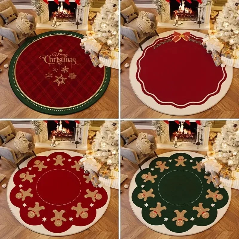 VIKAMA Weihnachts-, Schneeflocken- und Lebkuchenmann-Design, Bodenmatte für Wohnzimmer und Schlafzimmer, waschbar, rutschfester Teppich, Heimdekoration