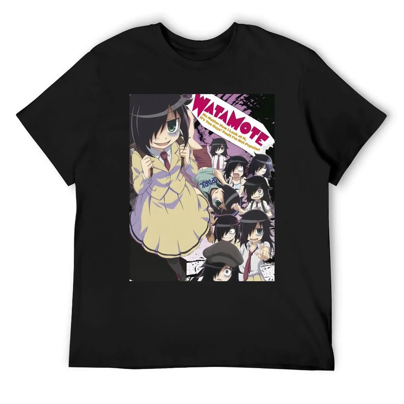 

WATAMOTE Tomoko Kuroki poster T-Shirt customs korean fashion anime figures vintage t shirt men 100℅ cotton