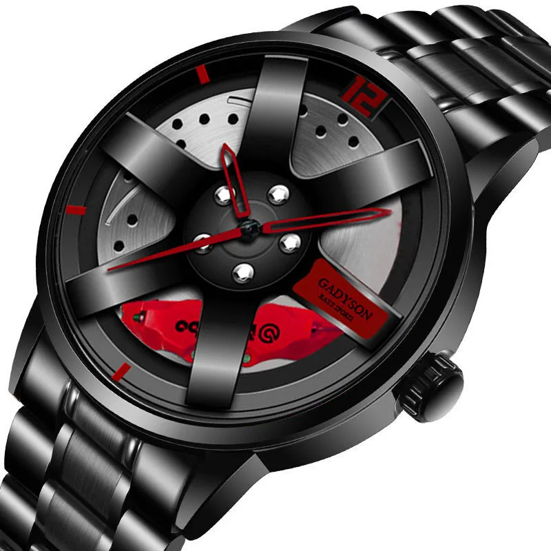 

Original Watch Hub Custom Design Sports Car Rim Sports Watch Waterproof Creative 2021 Male Watch Mens Wheel Wristwatch Clock