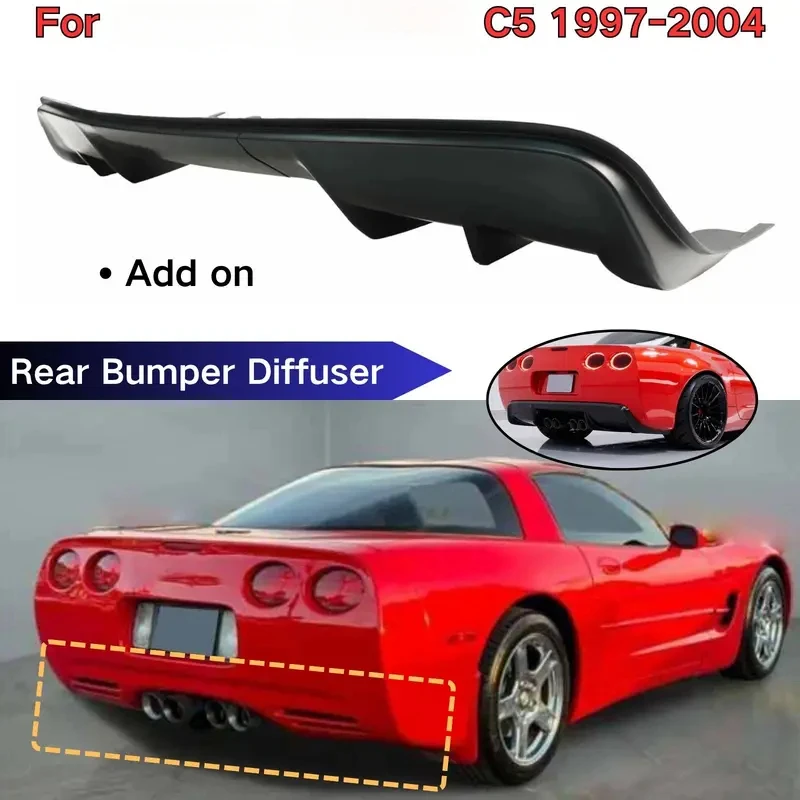 1997-2004 Rear Bumper Diffuser Add On Spoiler Sp Car Accessories Body Kit Carbon Fiber Print
