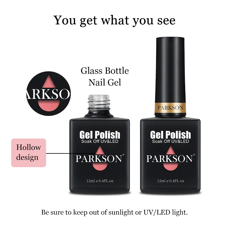 Parkson 12ml UV Gel Nail Polishes Pink Wine Red Colour Semi Permanent Nails Art Gel Soak Off LED Base Top Coat Lakiery Hybrydowe