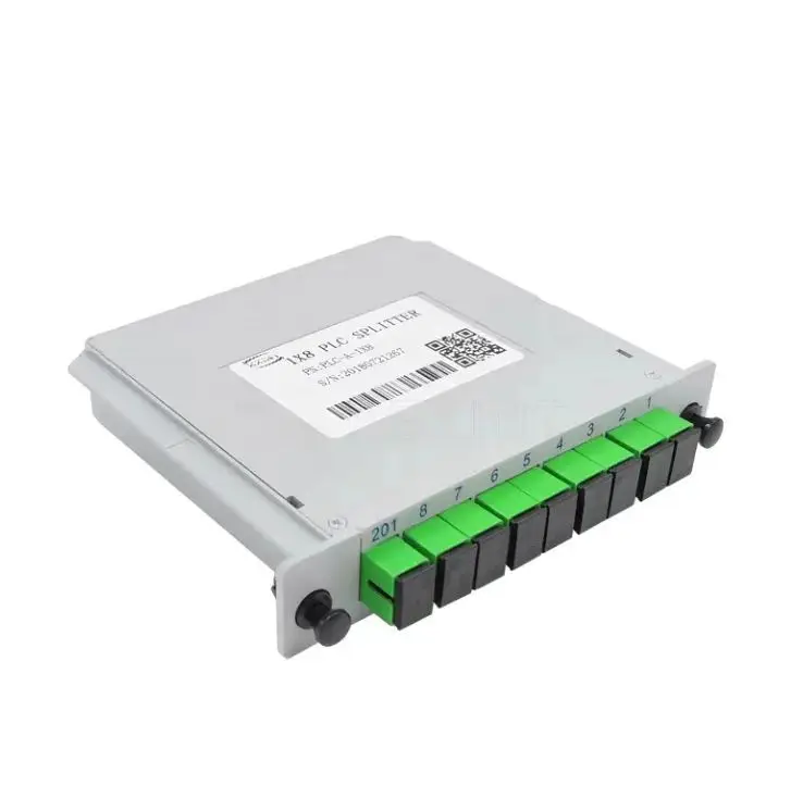 

10 шт. SC APC 1X8 PLC оптоволоконный разветвитель FTTH направляющая планарной волны оптическая муфта вставка оптический разветвитель