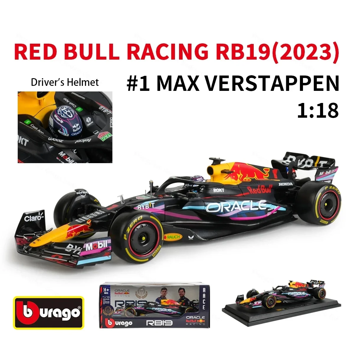 Bburago 1:18 Red Bull RB19 Las Vegas RB19 Miami Legering Miniatuur Diecast Modellen Formule 1 Auto Desktop Speelgoed Verjaardagscadeau