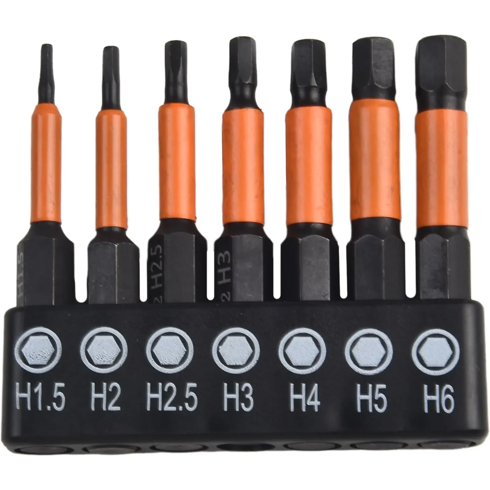 High Quality Screwdrivers Bit Set H6 50mm Length 7 Pcs Material 1/4 Shank 6.35mm Shank H1.5-H6 Hex Head Wrench