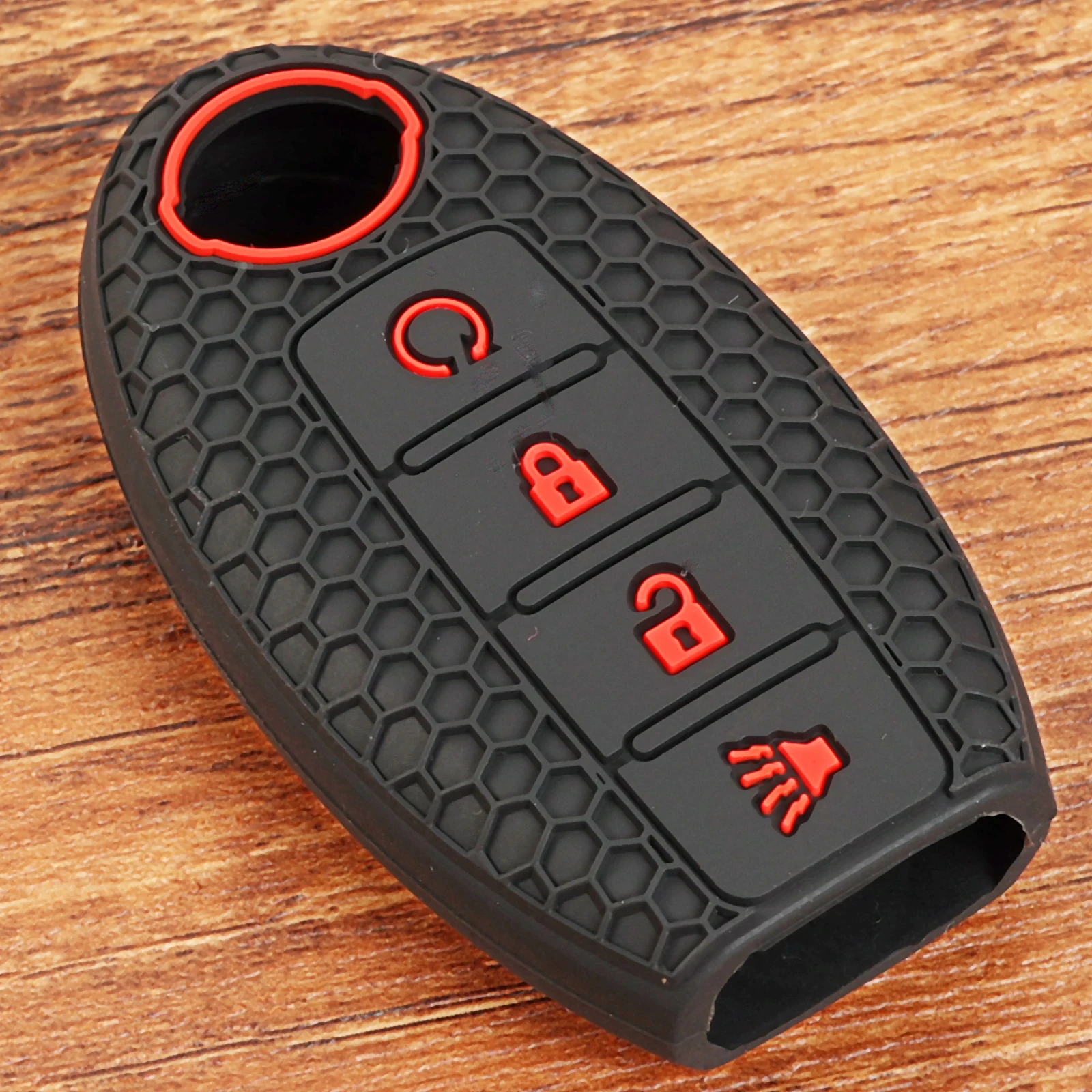 4 Button Remote Key Fob Ring Chain Case Cover Holder Shell Silicone For Nissan Titan XD Leaf Rogue Altima Maxima Versa 2020 2021