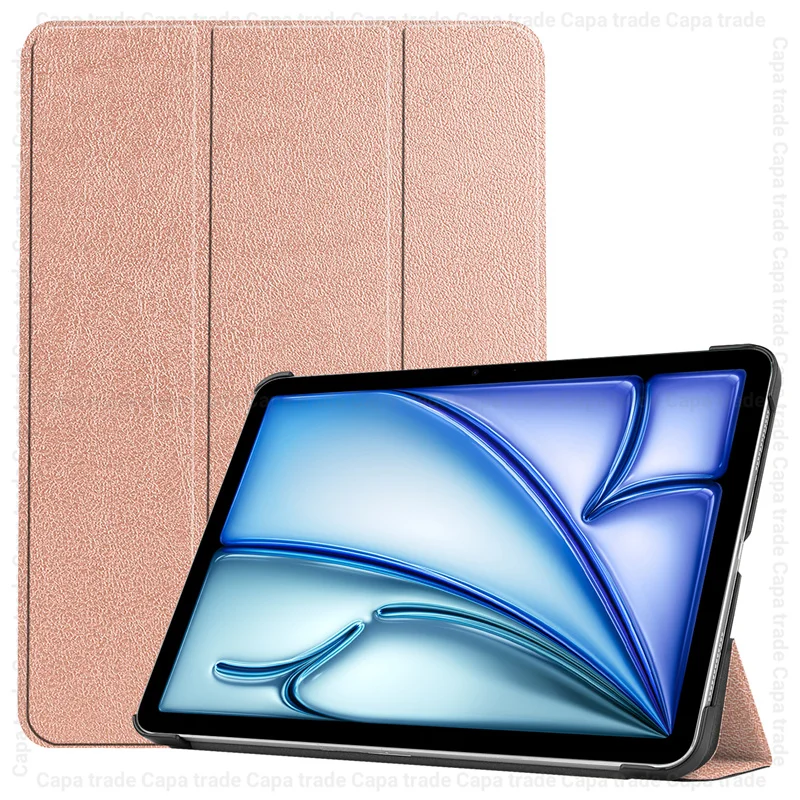 Auto Sleep/Wake-up For Funda Apple iPad Air 11 (2024) Smart Case A2902 A2899 Tri-folded Stand Cover with Hard Back Shell