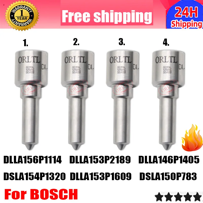 4PCS DLLA146P1405 DSLA154P1320 DLLA153P1609 DLLA156P1114 DLLA153P2189 DSLA150P783 For BOSCH Diesel Common Rail Injector Nozzle