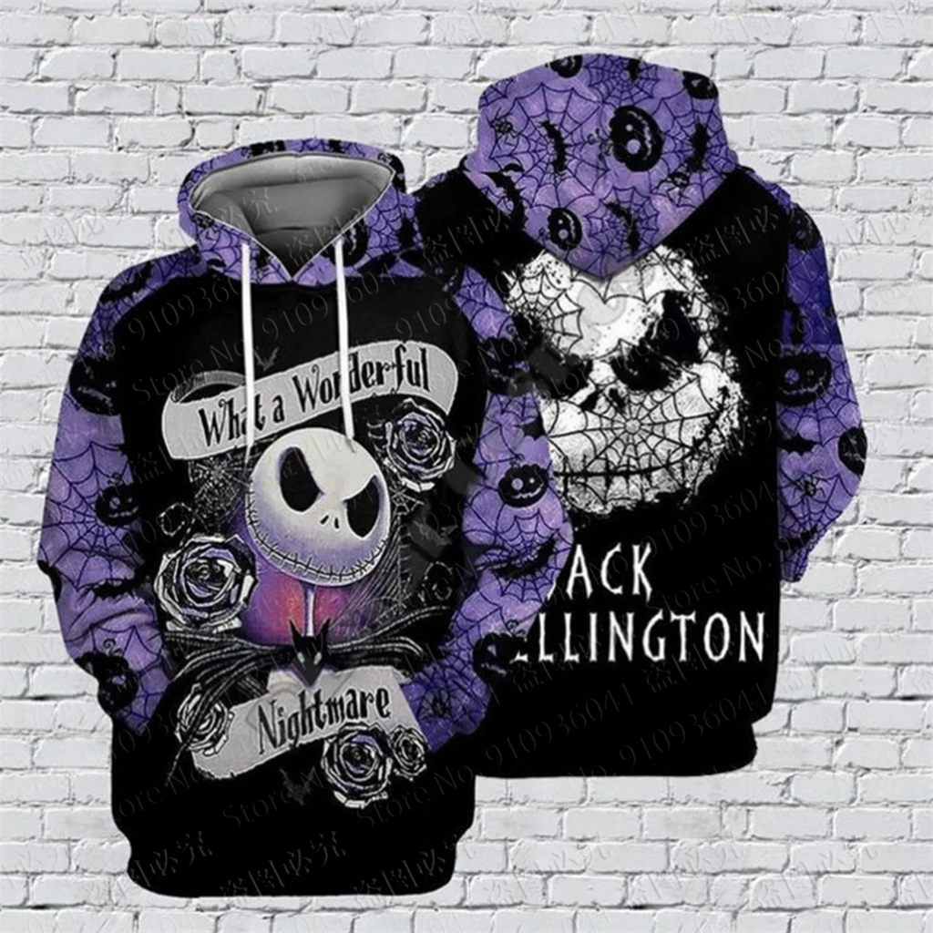 Classic The Nightmare Beforemen Jack Skellington  men women 3D Disney Print High quality Fleece Zipper/ Hoodies Pullover Tops