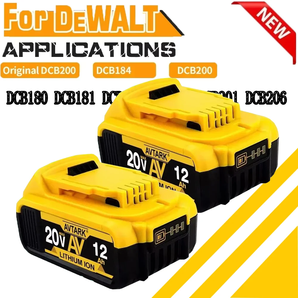 

Original DCB200 20v 12Ah Li-ion Replacement Battery DCB184 DCB200 DCB182 DCB180 DCB181 DCB182 DCB201 DCB206 For Dewalt 20v