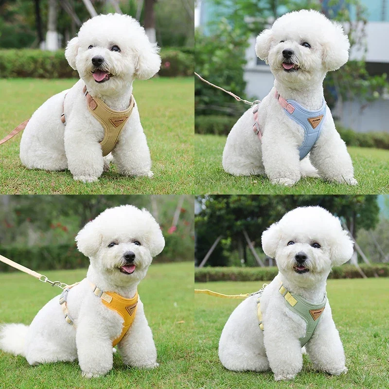 Puppy Harness Leash Set for Small Medium Dog Cat Vest Breathable Pet Chest Strap French Bulldog Chihuahua Poodle Pet Supplies