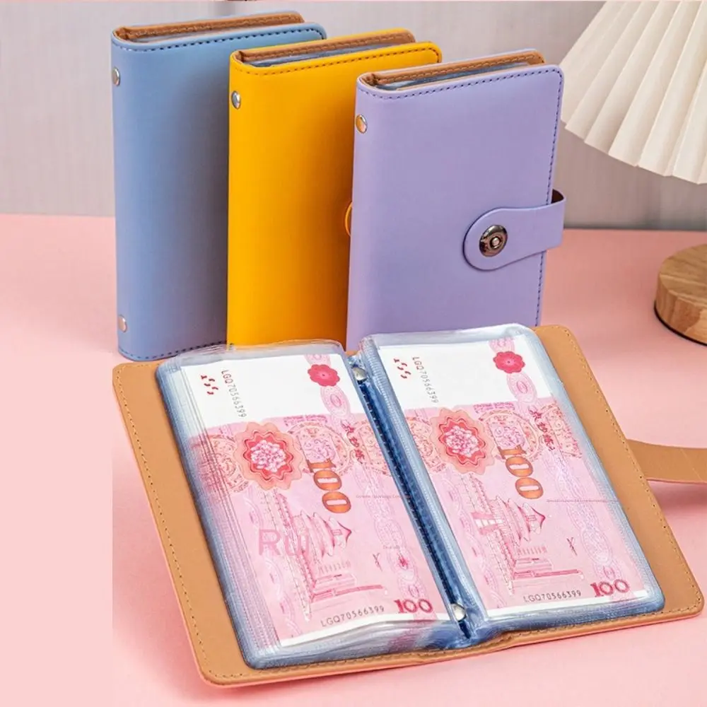 

Save Money 100 Envelopes Money Saving Challeng Large Capacity PU Mini Binder Savings Challenge Waterproof Reusable
