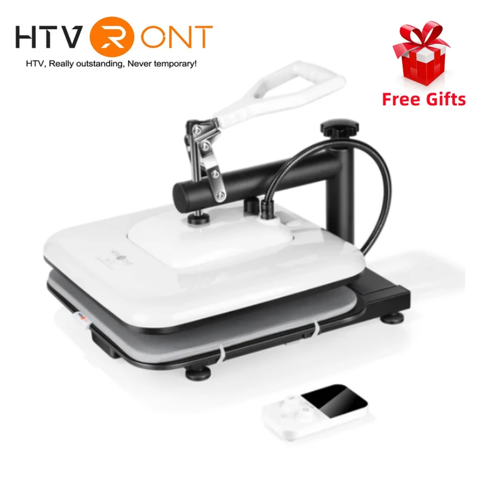 HTVRONT Handmatige Warmtepersmachine 15" x 15" 110V Zwenkbare Shirtpersmachine - Professionele Warmtepers voor Sublimatie