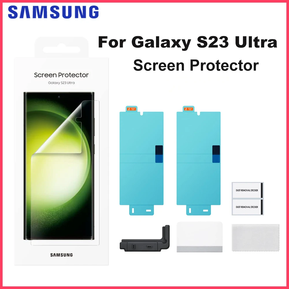 Protector de pantalla Original para teléfono Samsung Galaxy S23Ultra, película frontal de cristal líquido para Galaxy S23 Ultra, 2 uds., genuino, EF-US918