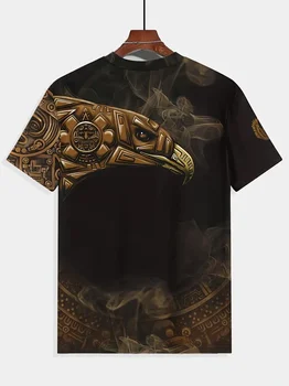 เสื้อยืดแขนลำลองขาสั้นคอกลมสำหรับผู้ชายเสื้อยืดพิมพ์ลายไวกิ้งฮาราจูกุเสื้อแนวสตรีทไซส์ใหญ่