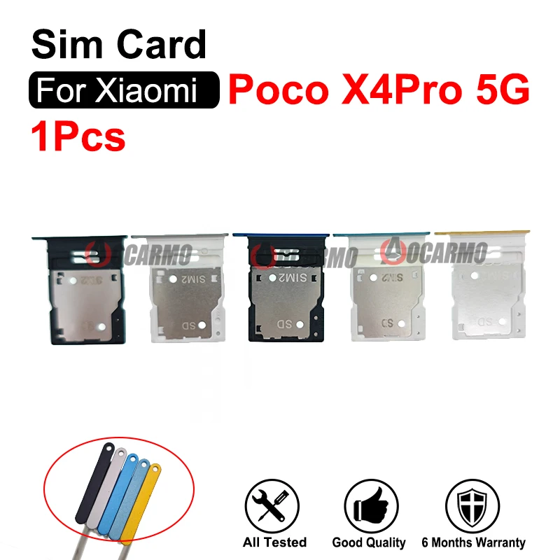 Black White Yellow Blue For Xiaomi Poco X4 Pro 5G X4Pro Sim Card Sim Tray Holder Slot Replacement Part