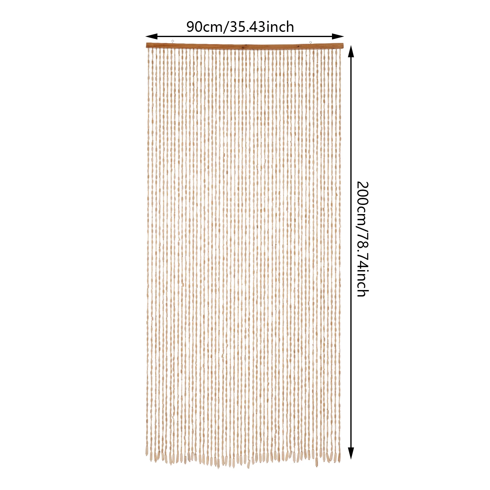 Bamboo Wood Beaded Curtain, Chinese Style, Vintage Bamboo and Wooden Doorway Curtain, Door Curtain