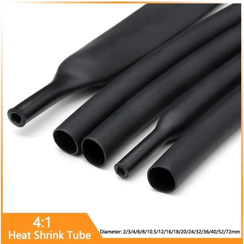 

4:1 Heat Shrink Tubing With Glue Diameter 4 6 8 12 16 18 20 24 32 40 52 72mm Thermoretractile Heat Shrinkable Tubing Dual Wall