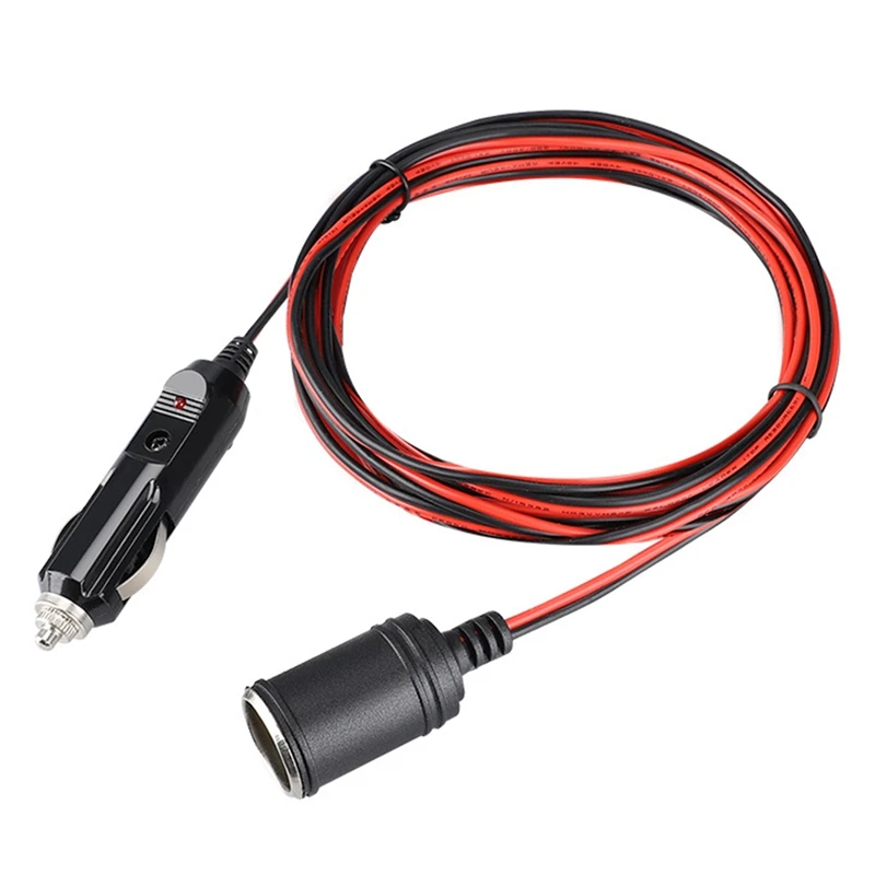 

12V 24V 15A Heavy Duty Car Lighter Socket Male Female Extension Cord Power Supply Cable With Fused 3.7M