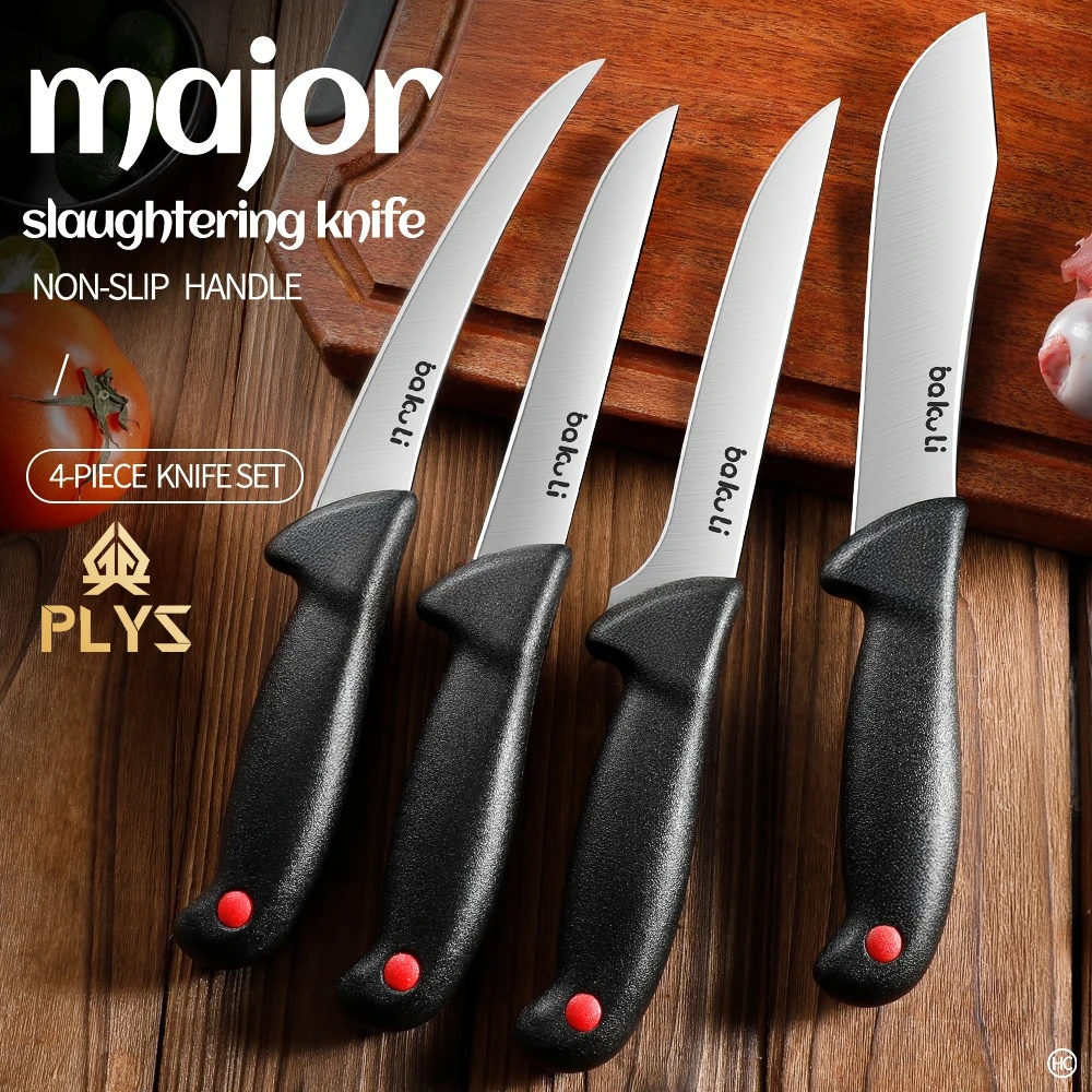Professionelles Metzgermesser-Set, scharfes Ausbeinmesser aus Edelstahl für Koch, Küche, Fleisch, Gemüse, Fisch, Ausbeinen, rutschfester Griff