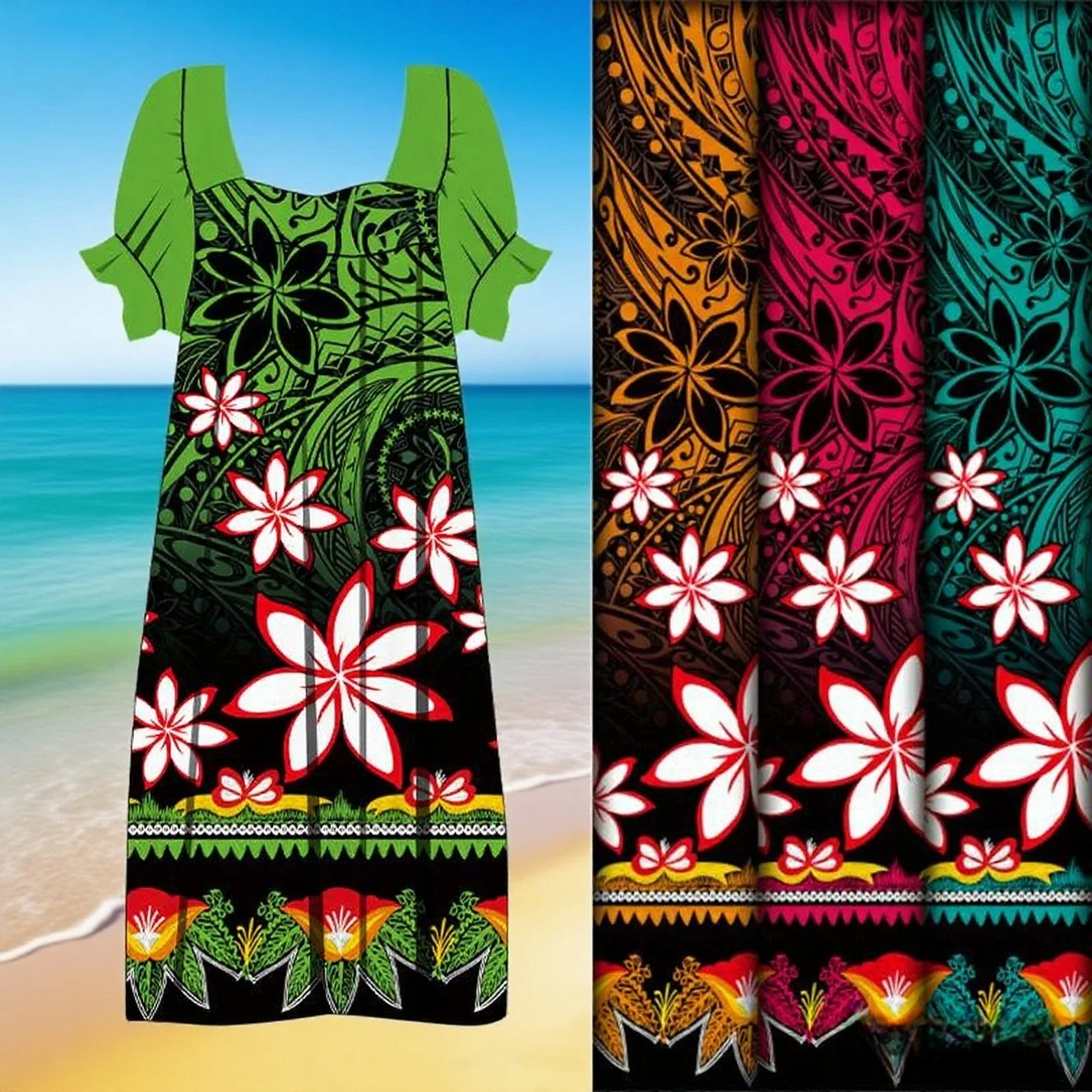 2025 Four Sided Elastic Spring Textile Printed Fabric Beach Pants Fabric Shirt Dress Women Fashion